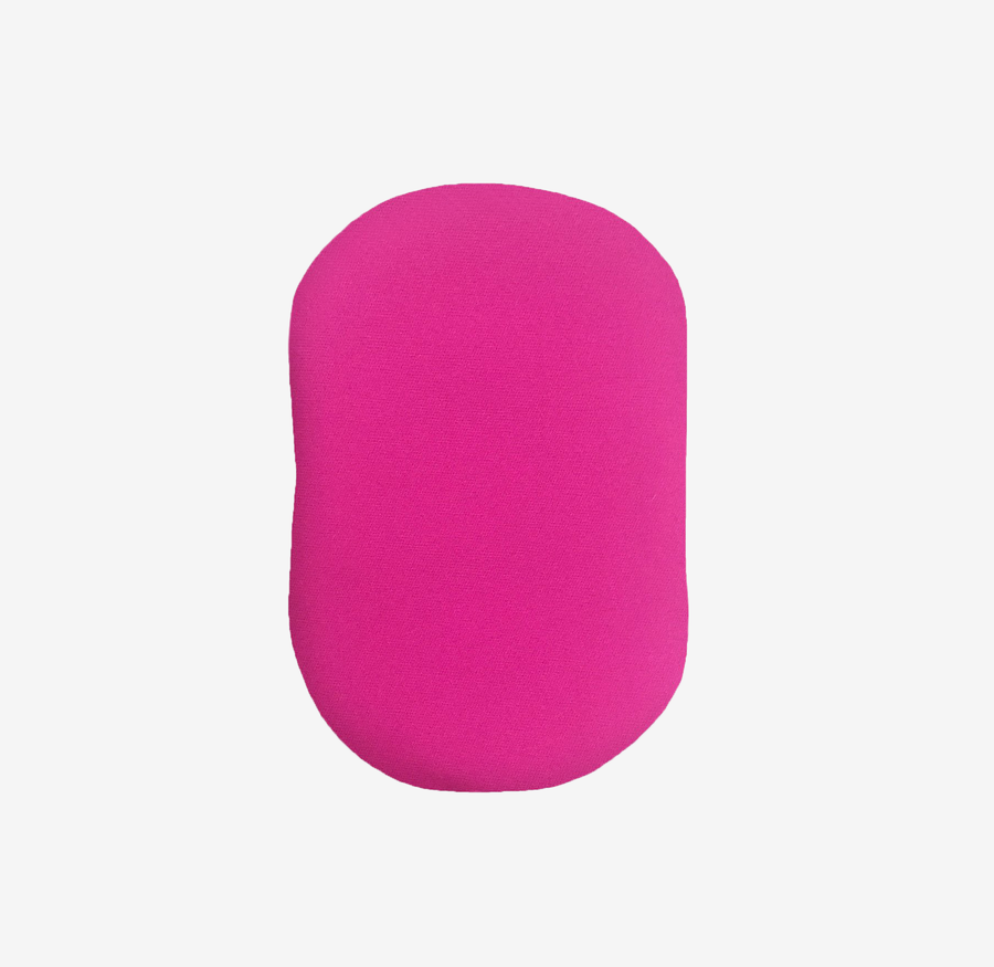 front view of single hot pink waterproof ostomy pouch cover made with environmentally conscious lightweight materials