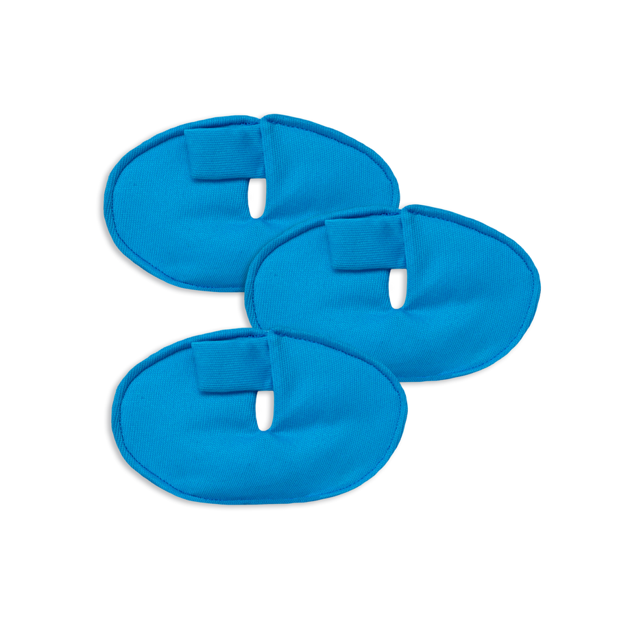 3 blue trach pads